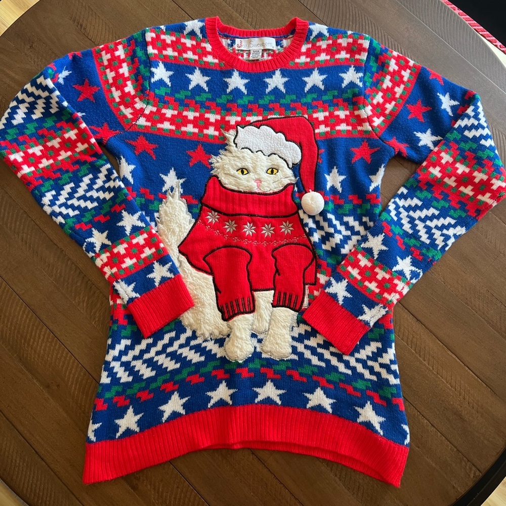 Ugly Cat Christmas Sweater